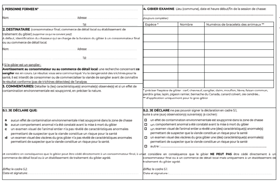 Carnet PF (Personne Formée)